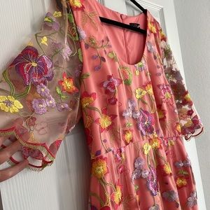Coral floral dress